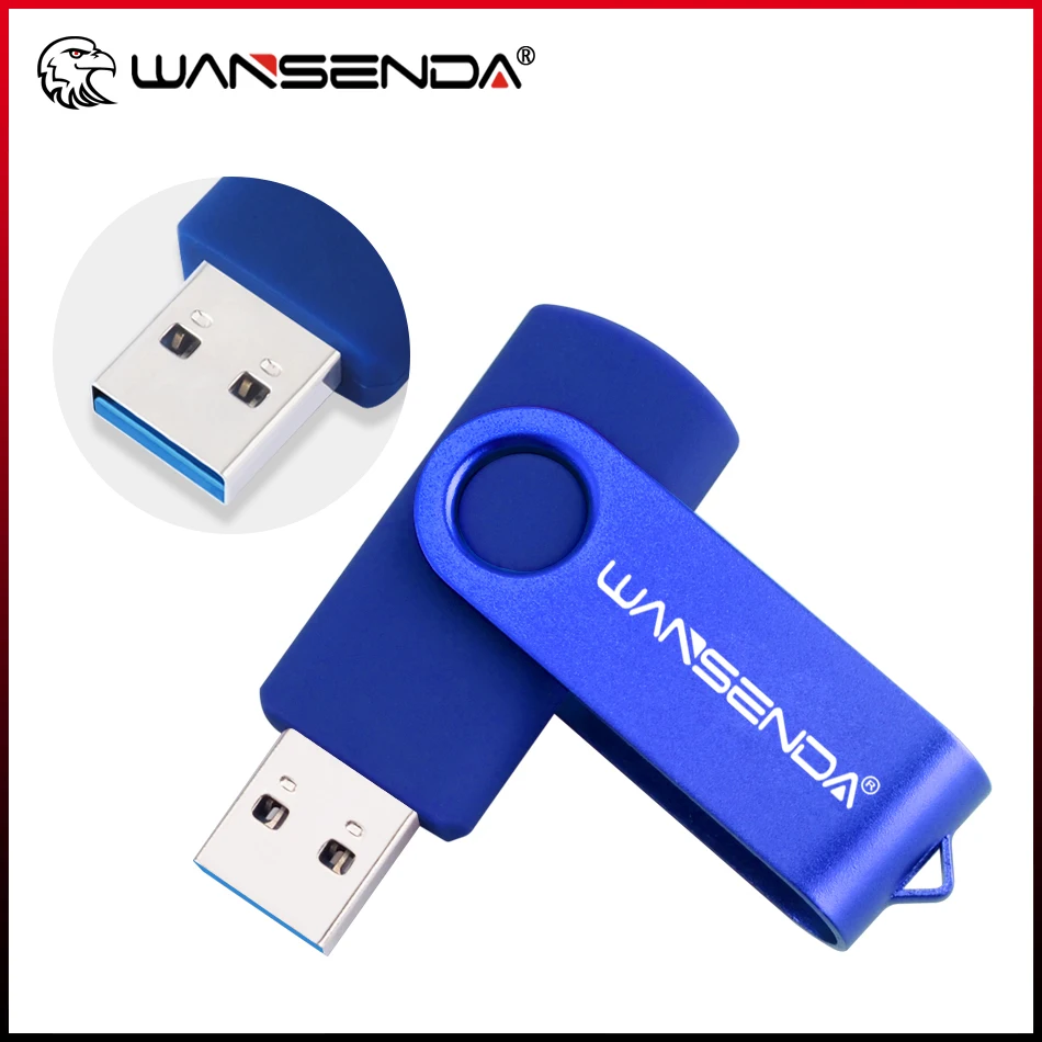 WANSENDA Металлический флэш-накопитель USB 3.0 Высокоскоростной 128 ГБ 64 32 16 8 Поворотная