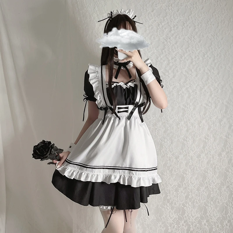 

Heverisa Maid Apron Suit Sweet Temptation Women Cosplay Costume Sexy Cute Female Lingerie Hot Erotic 1184