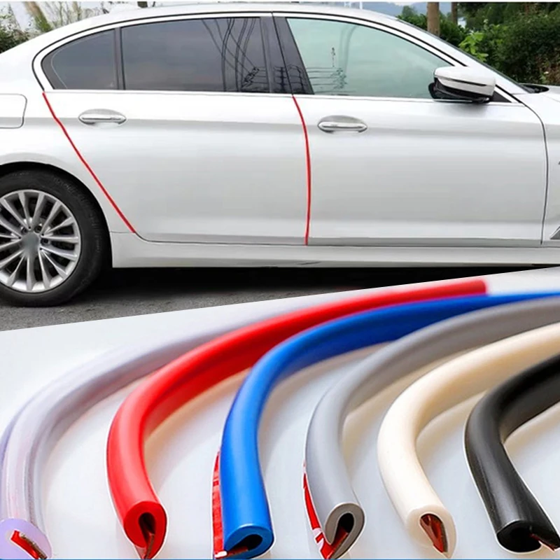 

1/2/5M Universal Car Door Edge Guards Strip Rubber Car Door Protector U Type Moulding Sealing Scratch Protector Strip for Auto