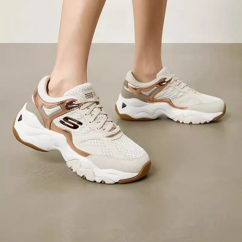 Skechers Women's sneakers Fashion Casual shoes Retro shock-absorbing Panda