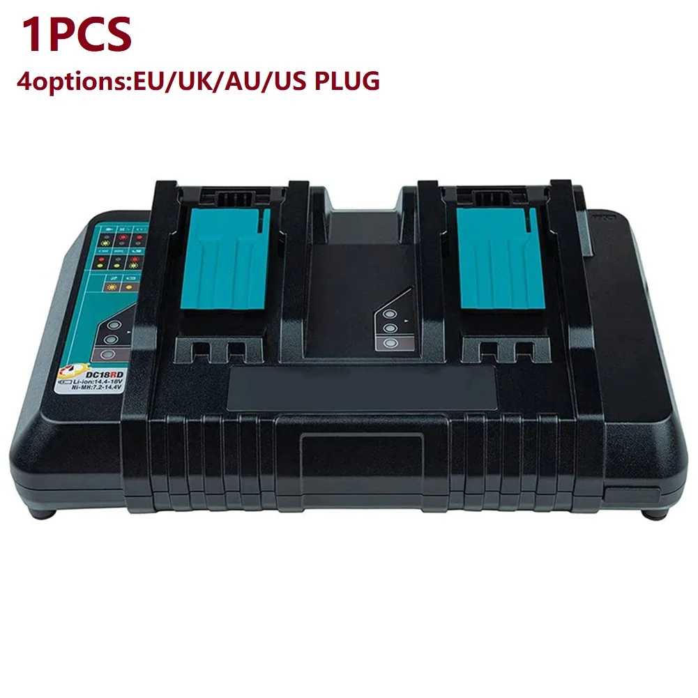 

Double Li-ion Battery Charger For MAK 4A Charging Current 14.4V 18V BL1830 BL1815 Bl1430 BL1420 BL1415 DC18RC Power Tool