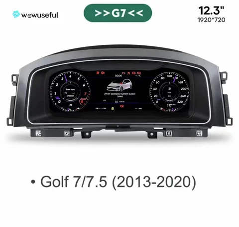 Цифровой кластер для приборной панели с ЖК-дисплеем 12,3 дюйма для VW Scirocco Jetta Golf 67 MK7 Passat B8 B7 B6, автомобильный виртуальный инструмент, кабина Paneel