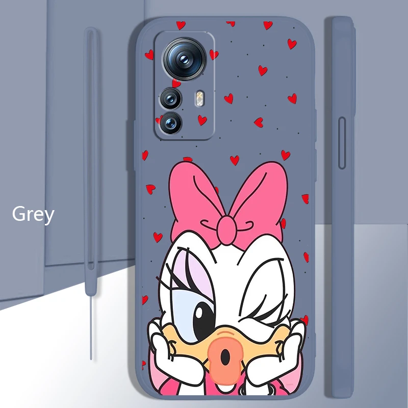 

Disney Donald Duck Love Case For Xiaomi Mi 12 11 11i 10 10S 9 6 Ultra Lite Pro SE 5G Silicone Liquid Rope Phone Cover Capa