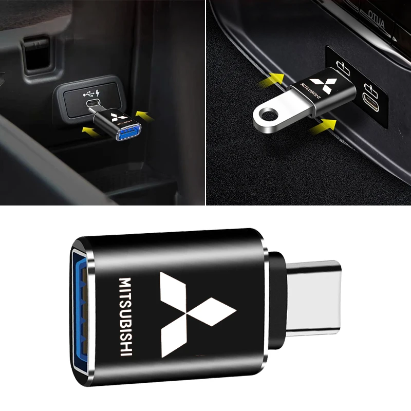 

USB To Type C OTG Adapter USB-C for Samsung S20 USB converter for Mitsubishi ASX 2010-2021 Outlander Pajero L200 EVO Lancer EX