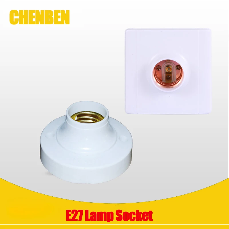

E27 Lamp Holder Square Round E27 Light Bulb Base Socket Bases White lamp Holder For LED Bulbs Installation