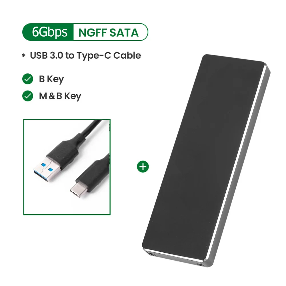 

Professional M.2 NGFF SATA Hard Disk Case for 2230/2242/2260/2280 NGFF B-Key B+M Key SSD External Enclosure Case