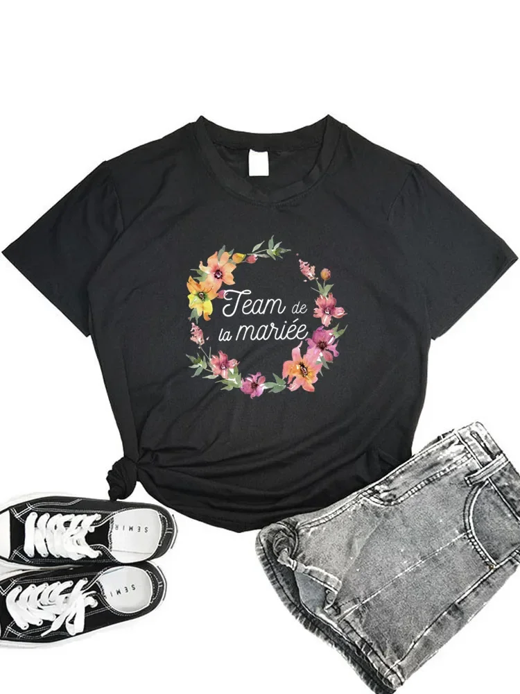 Женские Футболки С Цветочным Принтом Повседневные Черные Топы Для Девочек