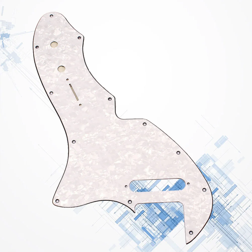 

Thinline Re-Issue Style Broadsword Shape Guitar Pickguard 4 Ply White Pearl for Guitar Bass GQ214 (White)