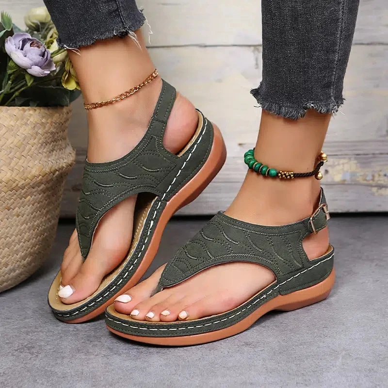 

Summer Oxford Women Sandals Flats Slippers Pu Leather Flip Flops Belt Buckle Female Shoes 2023 New Rome Fashion Women Slides