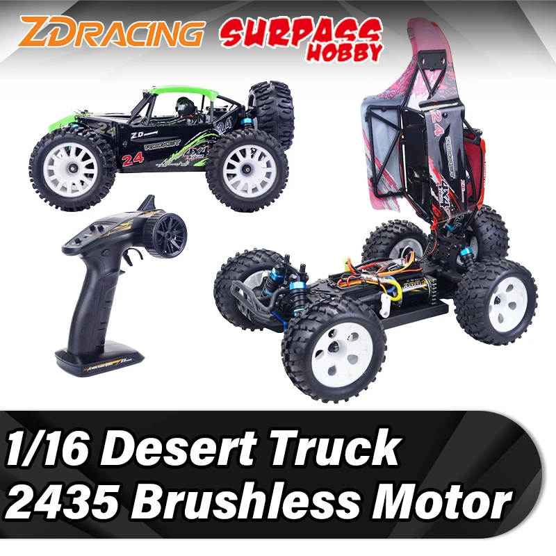 

Машинка Surpass Hobby ZD Racing 1/16 RTR на радиоуправлении, грузовик-пустыня, полноприводный бесщеточный двигатель 2435, 30A ESC внедорожник, багги, монстр-Тр...