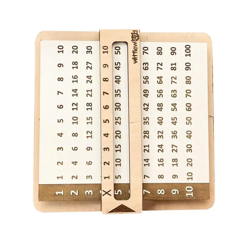 

Slide And Learn Multiplication Grid Wooden Multiplication Table With Slider Bar Montessori Counting Board Game Anti-tear Wood
