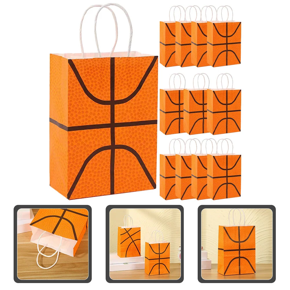 

Gift Box Kraft Paper Candy Bags Goodie Treat Small Pouches Cookies Container Basketball Party Football