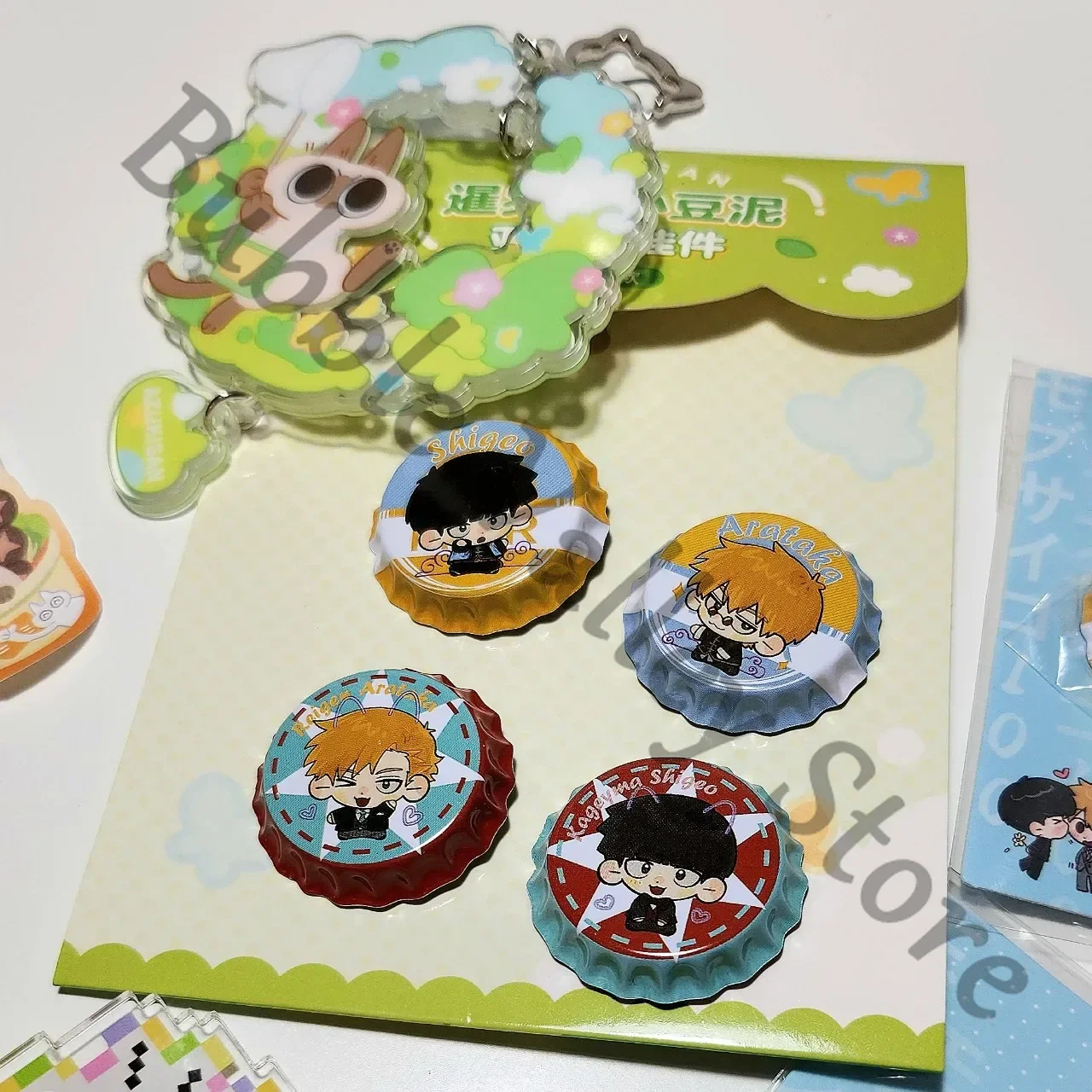 Аниме Mob Psycho 100/Mobu Saiko Hyaku Kageyama Shigeo Reigen Arataka Косплей Мультфильм Крышка Бутылки