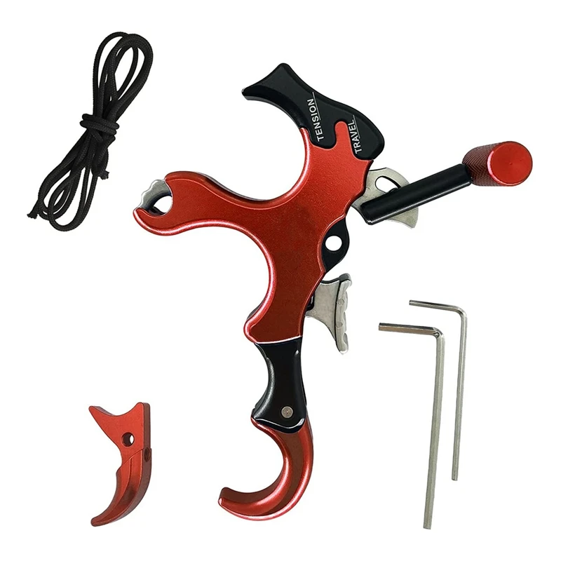 

Composite Bow Release, 3 Or 4 Finger Hand Held Grip, Thumb Release Assist For Compound Bow Accessory