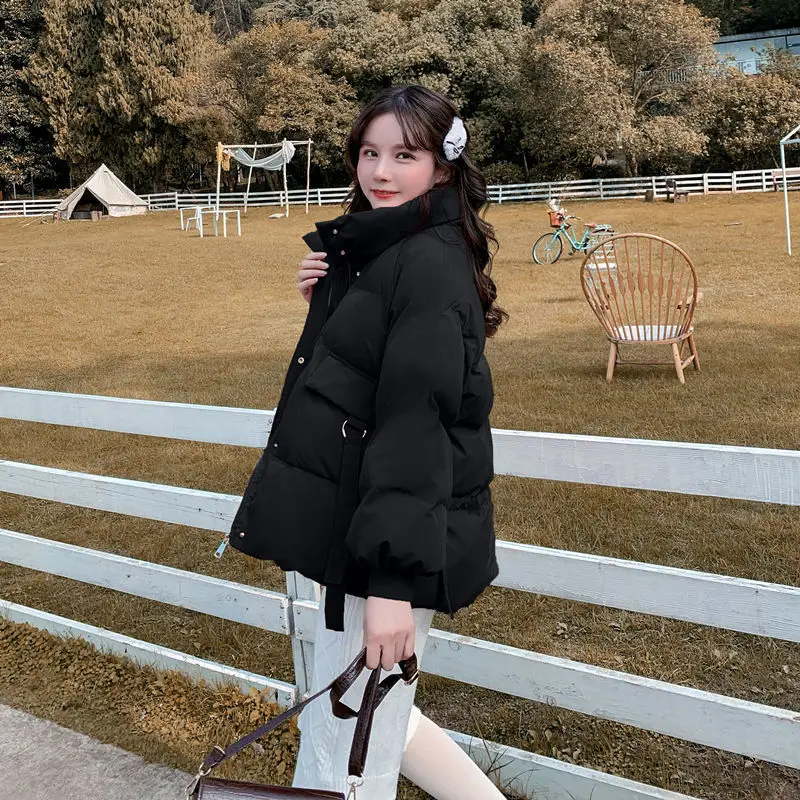 Parkas Women Short Wadded Jacket Stand Collar Loose Cotton Coat Thick Coat Fashion Winter Coat Women