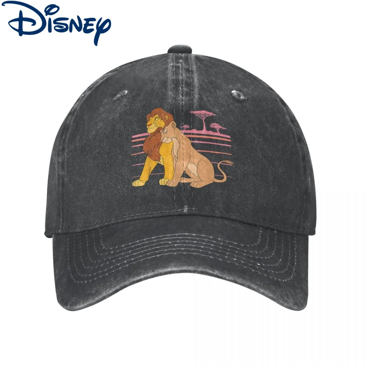 

Vintage Disney The Lion King Baseball Cap Unisex Distressed Denim Snapback Hat Simba Love Outdoor Running Golf Gift Hats Cap