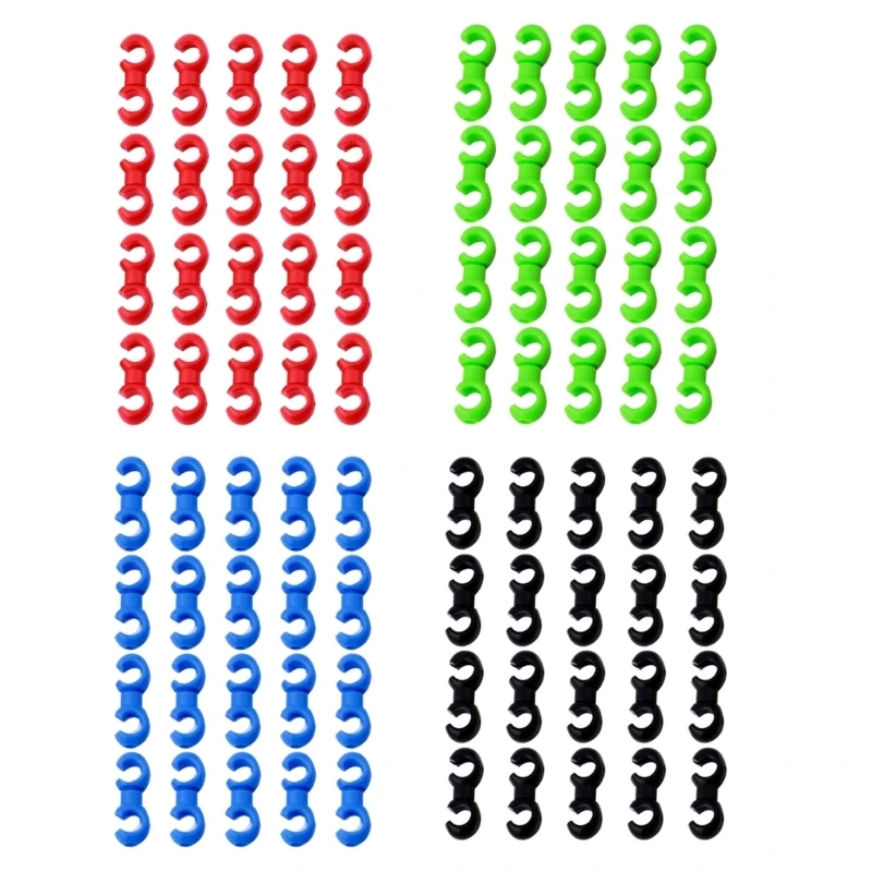 

20 шт., застежки для велосипедного кабеля, вращающиеся S-образные зажимы для велосипеда, фиксирующие зажимы для управления для