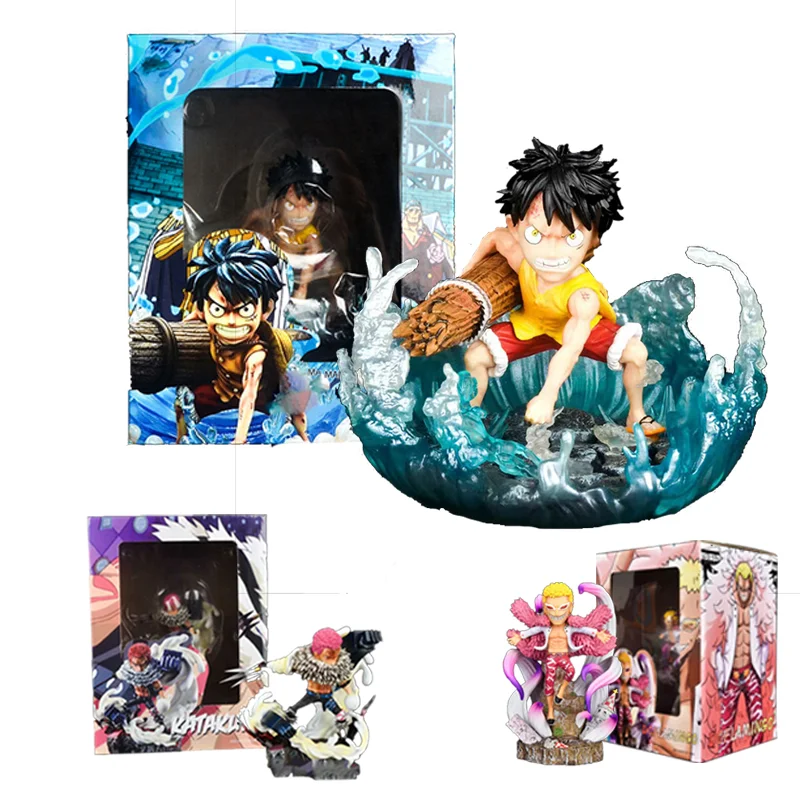

One Piece 16 см аниме фигурный супер мощный человек Луффи супер топливные сцены для борьбы на верхушке искусственного ПВХ может загораться