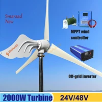 low wind start 2kw horizontal maglev wind turbine 3 blades free energy household windmill high energy efficiency
