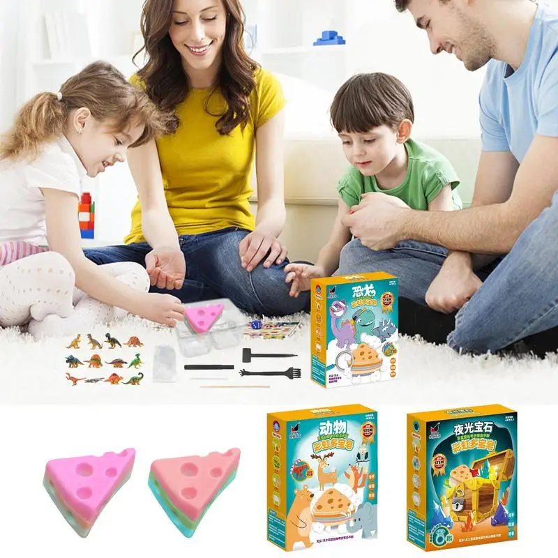 

Gemstone Dig Set For Kids Excavation Dinosaurs Animal Kids Discovery Toy Portable Realistic Digging Adventure Mining Toys STEM