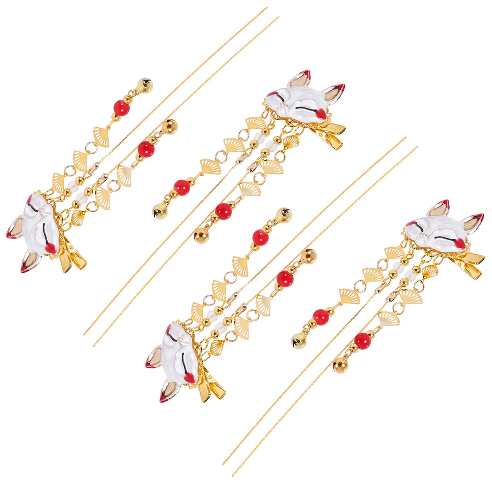 

4pcs Chinese Ancient Style Hairpins with Tassel Fairy Hair Clip