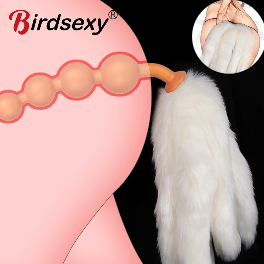 Огромный 5 Шариковый Анальная пробка с хвостом секс-игрушки для мужчин  женщин мужчин Анальная экспансия анальная пробка анальные шарики Вечерние  светящиеся задницы пробка хвост БДСМ | AliExpress