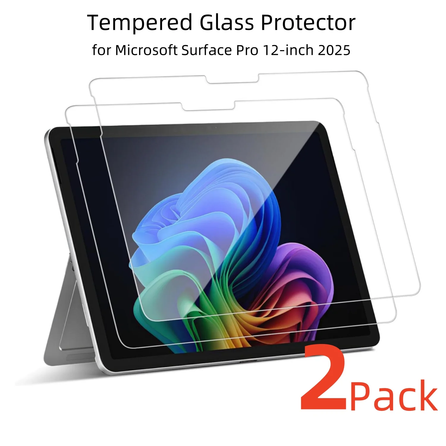 Фото Комплект из 2 защитных пленок для экрана Surface Pro 12 дюймов 2025 года, закаленное стекло, защита от царапин, для моделей Surface Pro 12 дюймов 2109, 2110 №1