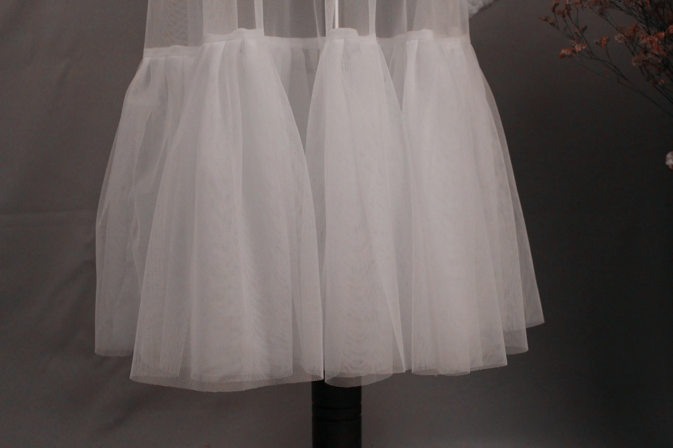 Корейский стиль прозрачная сетчатая юбка с подолом женская весна-лето