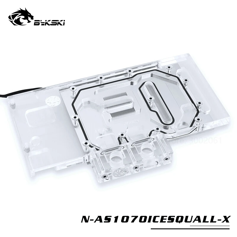 Блок жидкостного охлаждения BYKSKI для видеокарты ASUS GTX1070-O8G-SI/GAMING /GTX 1060 Dual RGB Light/Full Cover с медным радиатором.