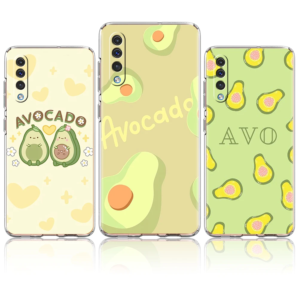 

Cute Avocado Luxury Transparent Phone Case for Samsung Galaxy A12 A02 A03S A50 A70 A10 A10S A20 A30 A40 4G Soft Cover Fundas TPU