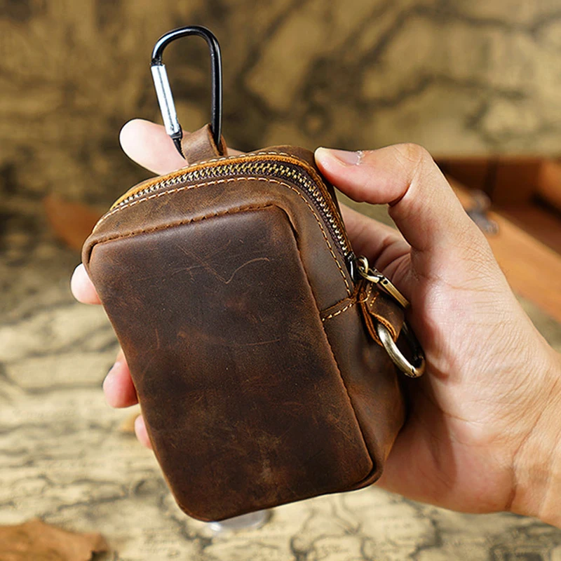 

Men Genuine Leather Wallet Small Business Travel Portable Document Bag Handmade Nature Cowhide File Folder Organizer