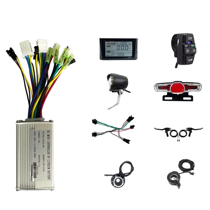 

S900 LCD Display Panel Electric Bicycle Scooter Brushless Controller Kit 17A Waterproof Controller With E-Bike Light