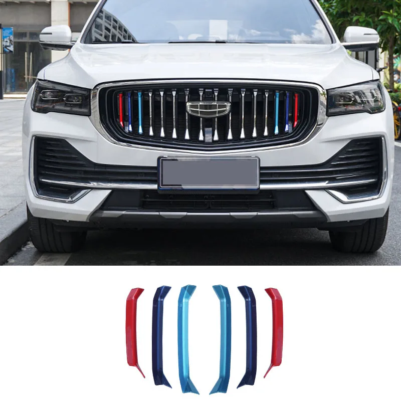 

Kx11 GEELY Monjaro Manjaro 2022 2023 Xingyue L Car Medium Mesh Three Color Strip Front Grille Bright Strip Decoration
