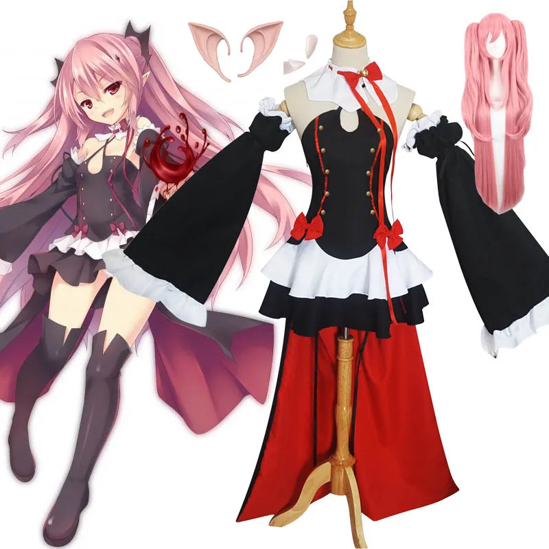 

Seraph Of The End Owari no Seraph Krul Tepes Cosplay Costume Uniform Wig Cosplay Anime Witch Vampire Halloween Costume For Women