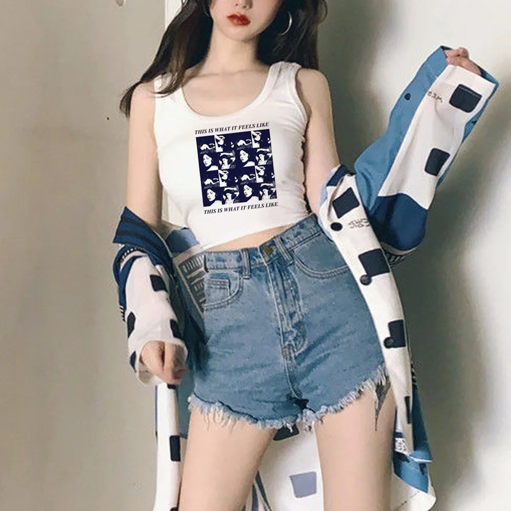 

Это то, что он ощущается как майка, уличная одежда, эстетический Готический укороченный топ, Женская графическая одежда в стиле гранж 1920-х