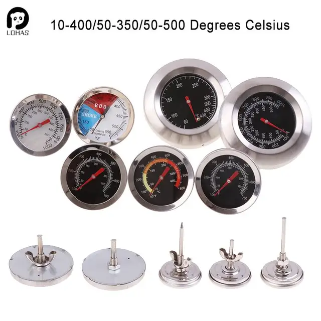 Stainless Steel BBQ Smoker Grill Thermometer Temperature Gauge 50-800 Degrees Fahrenheit 10-400/50-350/50-500 Degrees Celsius 1