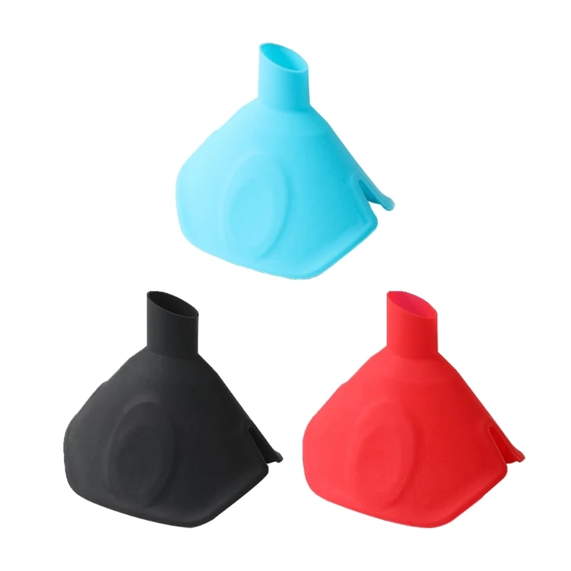 

2Pieces Silicone Funnel for Kitchen Heat Resistant Clip Handle Covers Foldable Funnel Kitchen Gadget for Liquid Filling N84C
