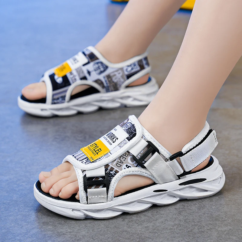 

Children Sandals Boys Shoes 7-12 Years Summer Kids Shoes Slippers Casual Beach Print Fashion Boys Sandals Free Shipping 2022