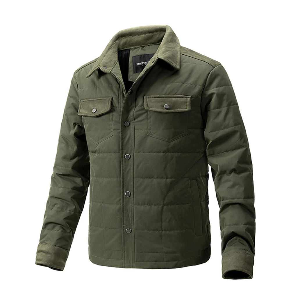 

Man Jacket Button Up Keep Warm Coat Lapel Neck Long Sleeve Coat Slight Stretch Solid Color Daily Comfy Fashion