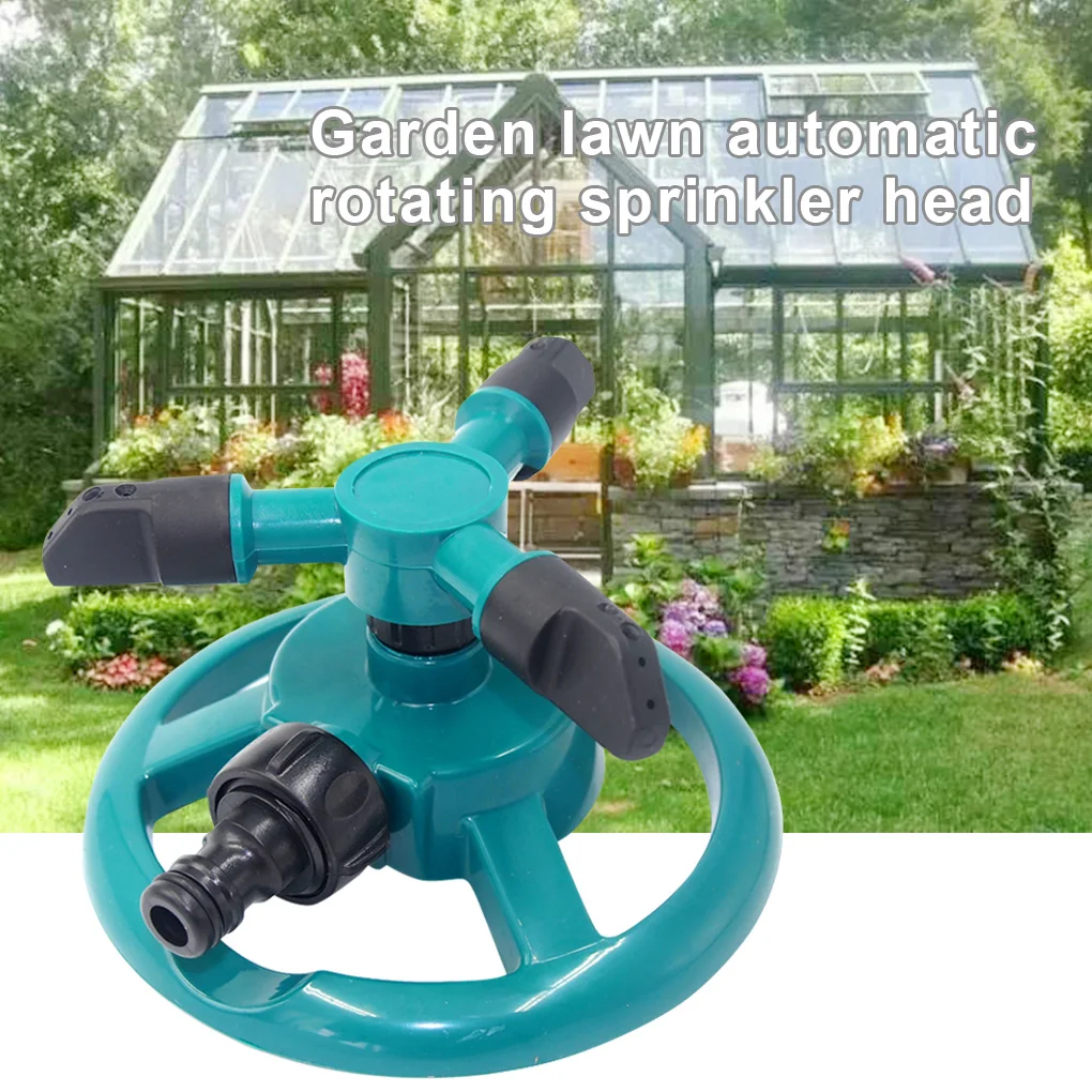 

360 градусов вращающийся орошение разбрызгиватель спрей трава газон Автоматическая 3 сопла полива системы ЕС вилка синий