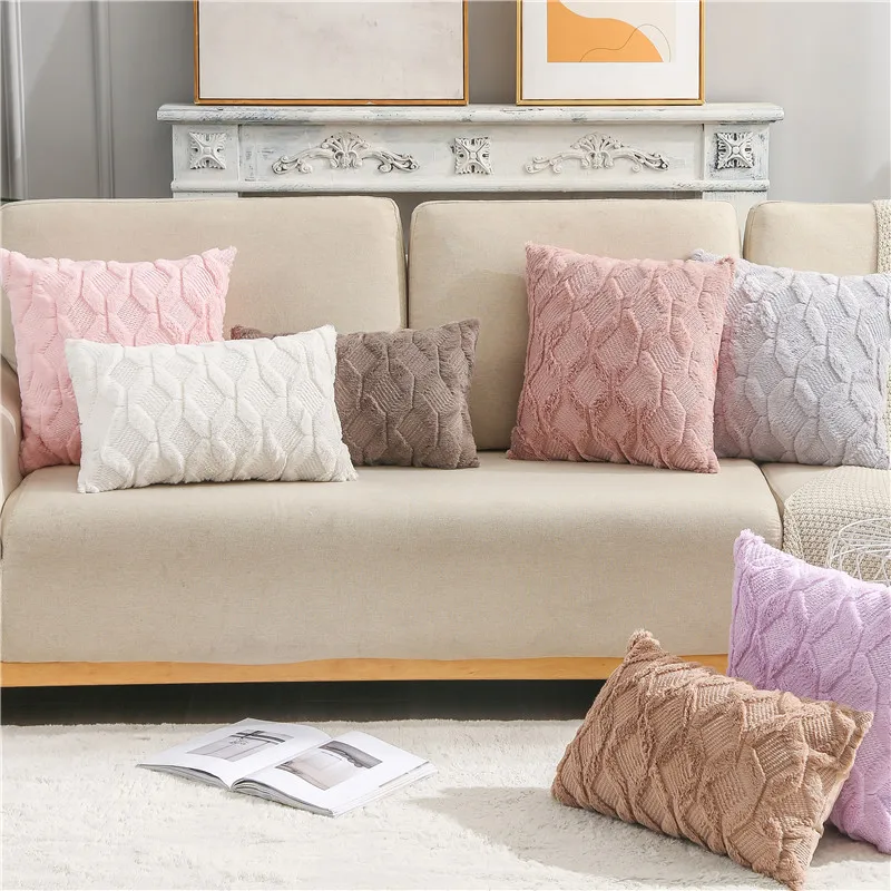 

Cushion Cover Zippered Plush Throw Pillow Case Sham Pillowslip Square Decorative Pillowcase Soft Cushion Case Pillowcase Sham