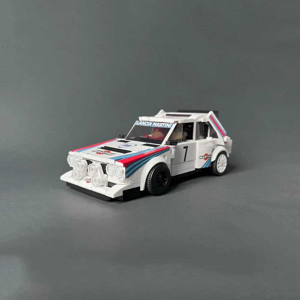 Фото Гараж 419 шт. MOC Champio Lancia Delta S4 строительные блоки сборка модели игрушечный кирпич детские подарки на день рождения с наклейками №1