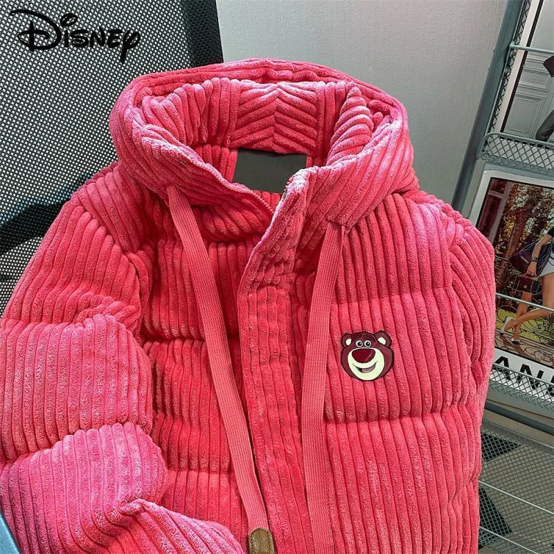 

Disney Lotso Fansion Warm Oversized Korean Style Cute Women Coat Hooded Cotton Padded Thicken Clothes Trendy Y2k Parkas Jackets