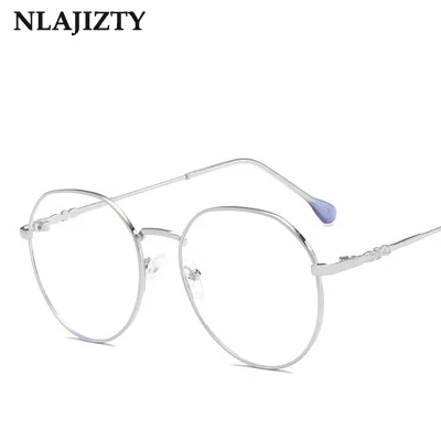 Винтажные круглые очки NLAJIZTY с прозрачными линзами Модные Золотые металлические