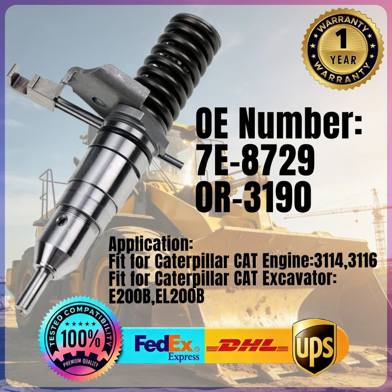 Фото Топливная форсунка 7E-8729 0R-3190 7E8729 0R3190 для двигателей Caterpillar CAT 3114 3116, экскаваторов E200B EL200B №1