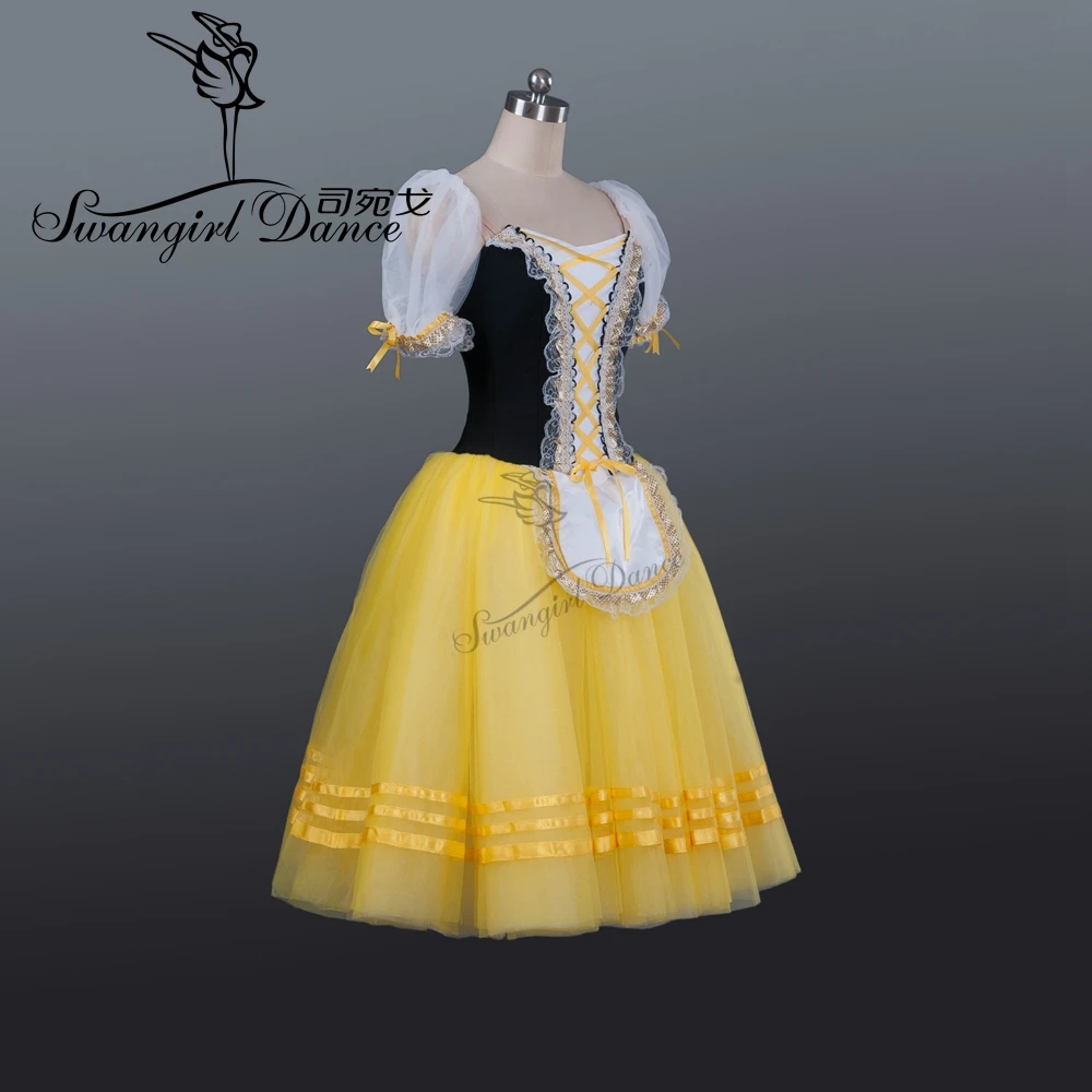 Желтые балетные платья-пачки Жизель синее романтическое балетное платье