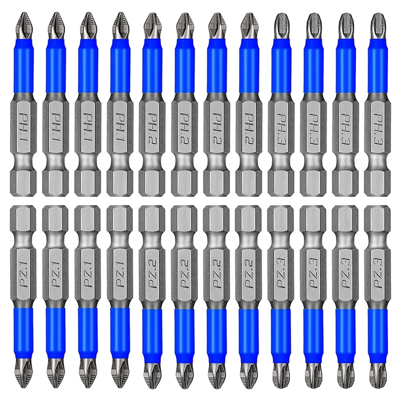

Набор Магнитных Противоскользящих бит для отвертки PH1 PH2 PH3 PZ1 PZ2 PZ3, набор ударных бит с шестигранным хвостовиком 1/4 дюйма, 24 шт.