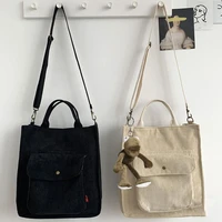 messenger bag womens 2022 new corduroy shoulder canvas bags outdoor leisure shopping organizer with ornaments button handbag