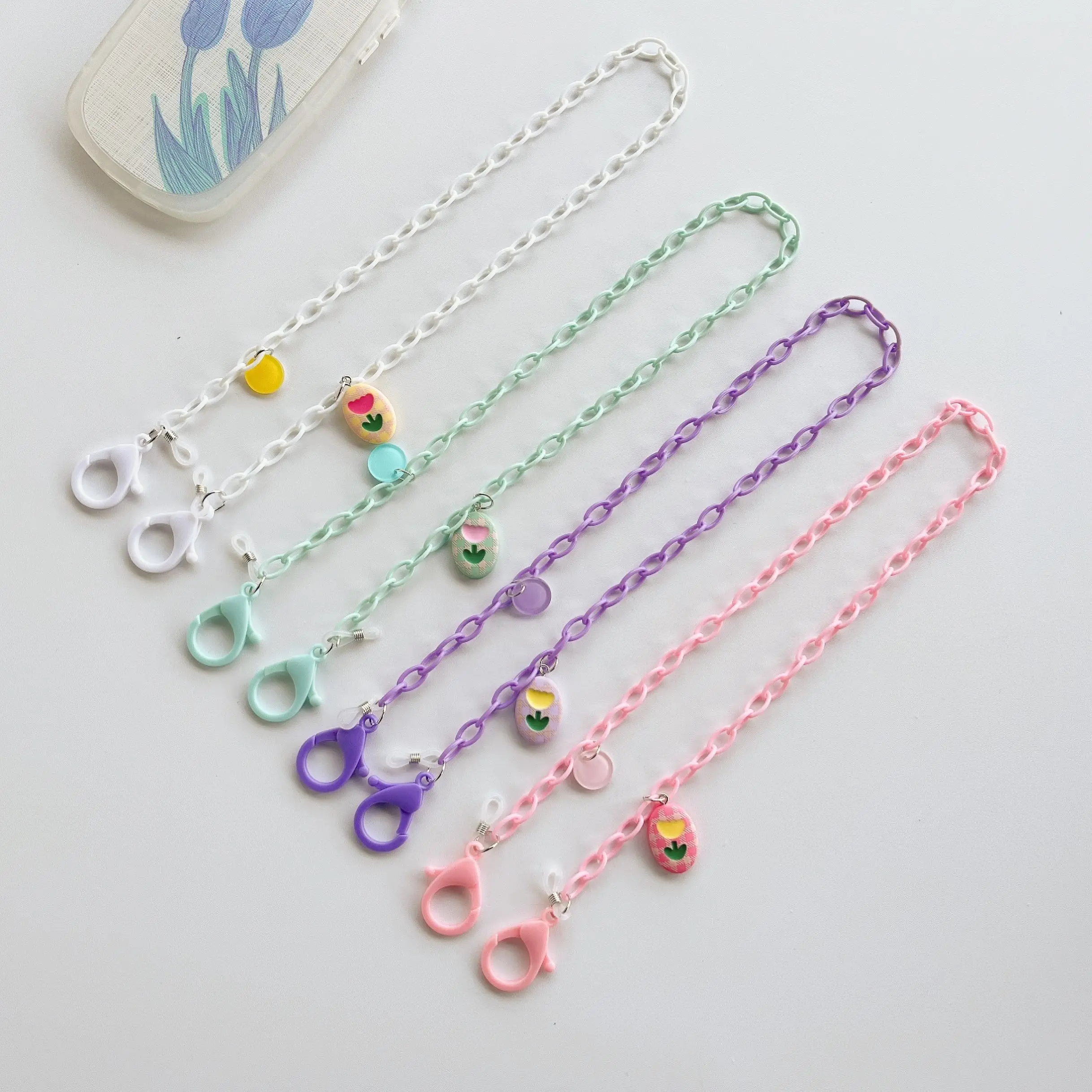

Japan Korean Simple Soft Pottery Tulip Pendant Mask Chain Lanyard