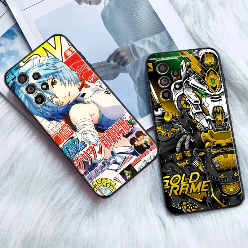 

Excited Warrior Evangelion For Samsung A20 A21 A22 4G 5G Phone Case Black Back Carcasa Silicone Cover Funda Liquid Silicon